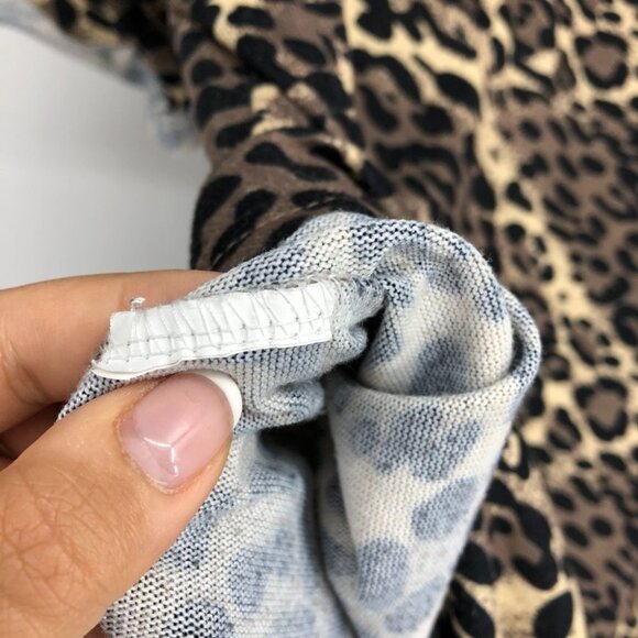 Amaryllis  Cheetah Print Short Cuffed Sleeve Round Neck Shirt size 1x - Picture 11 of 15